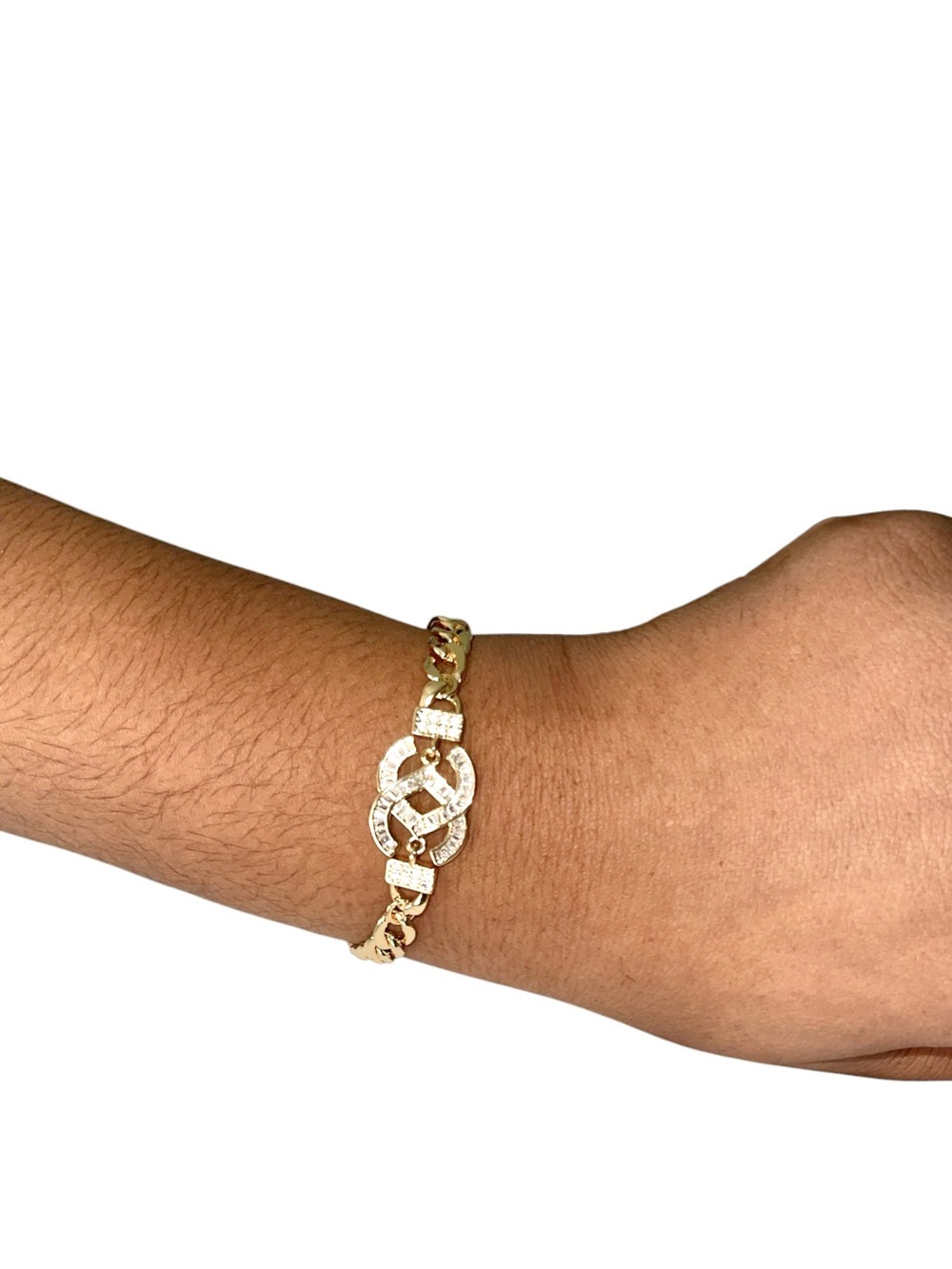 INFINITE LINK ELEGANT FASHION GOLD TONE BRACELET - Picture 2 of 2